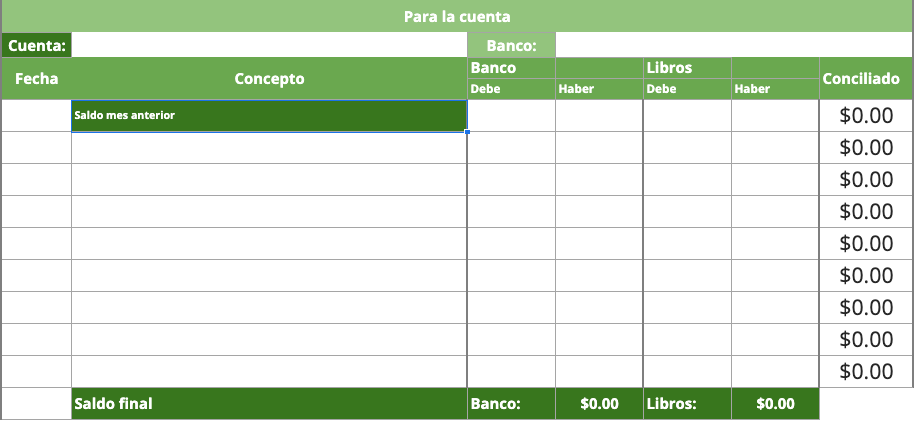 excel conciliacion bancaria 